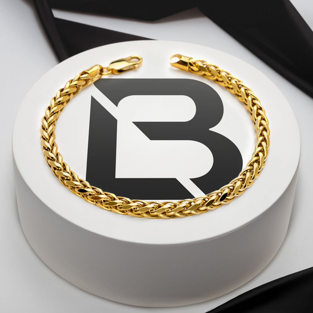 10k Yellow Gold Hollow Wheat Palm Bracelet