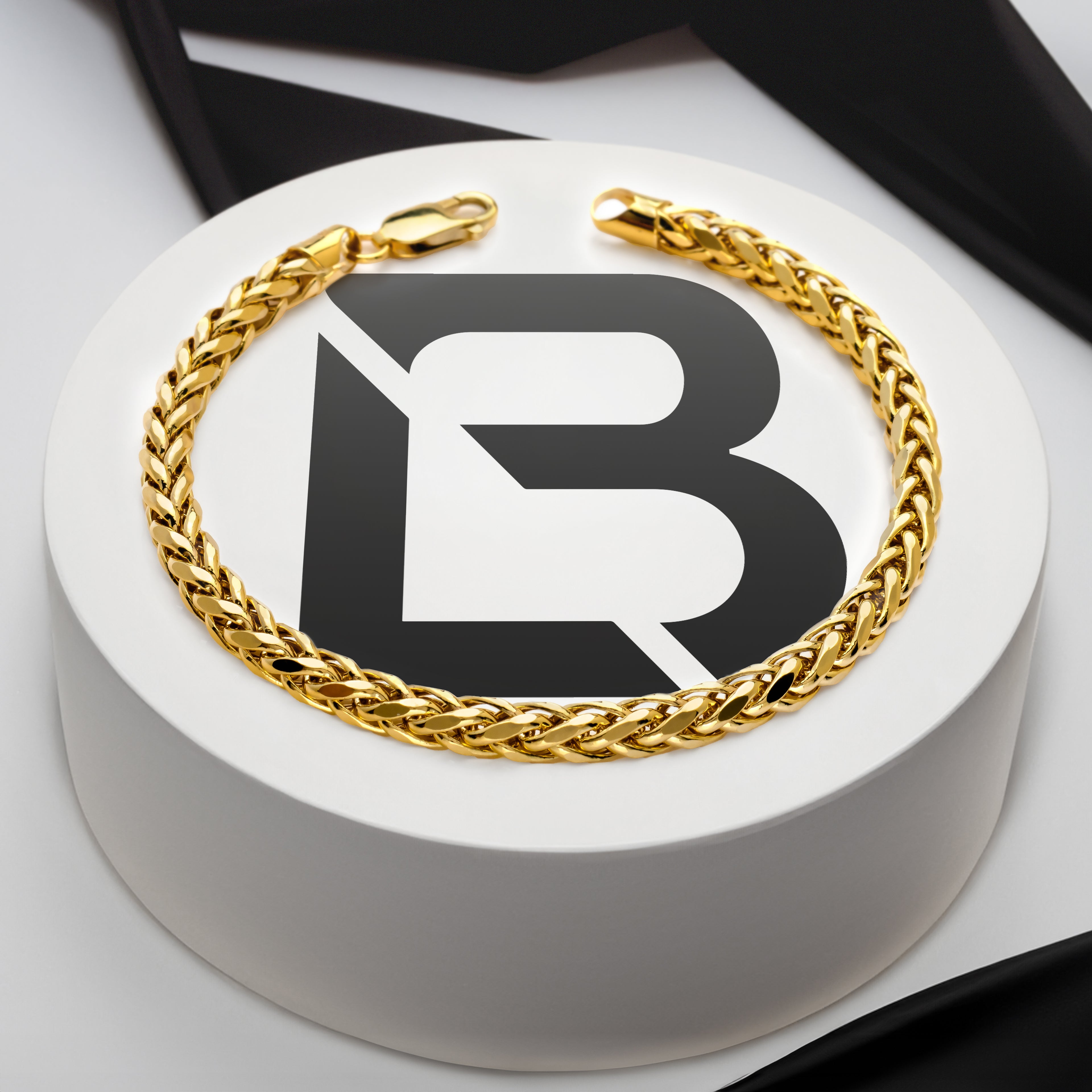 10k Yellow Gold Hollow Wheat Palm Bracelet