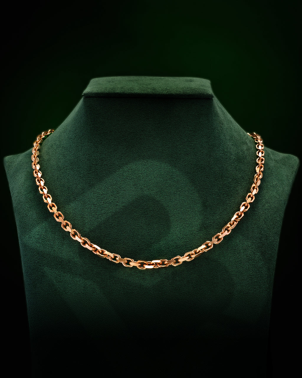 10k Rose Gold Solid Heavyweight Cable Link Chain with Lobster Lock (Available 3mm to 5mm)