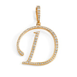 14k Diamond Script Letter Initial Pendant