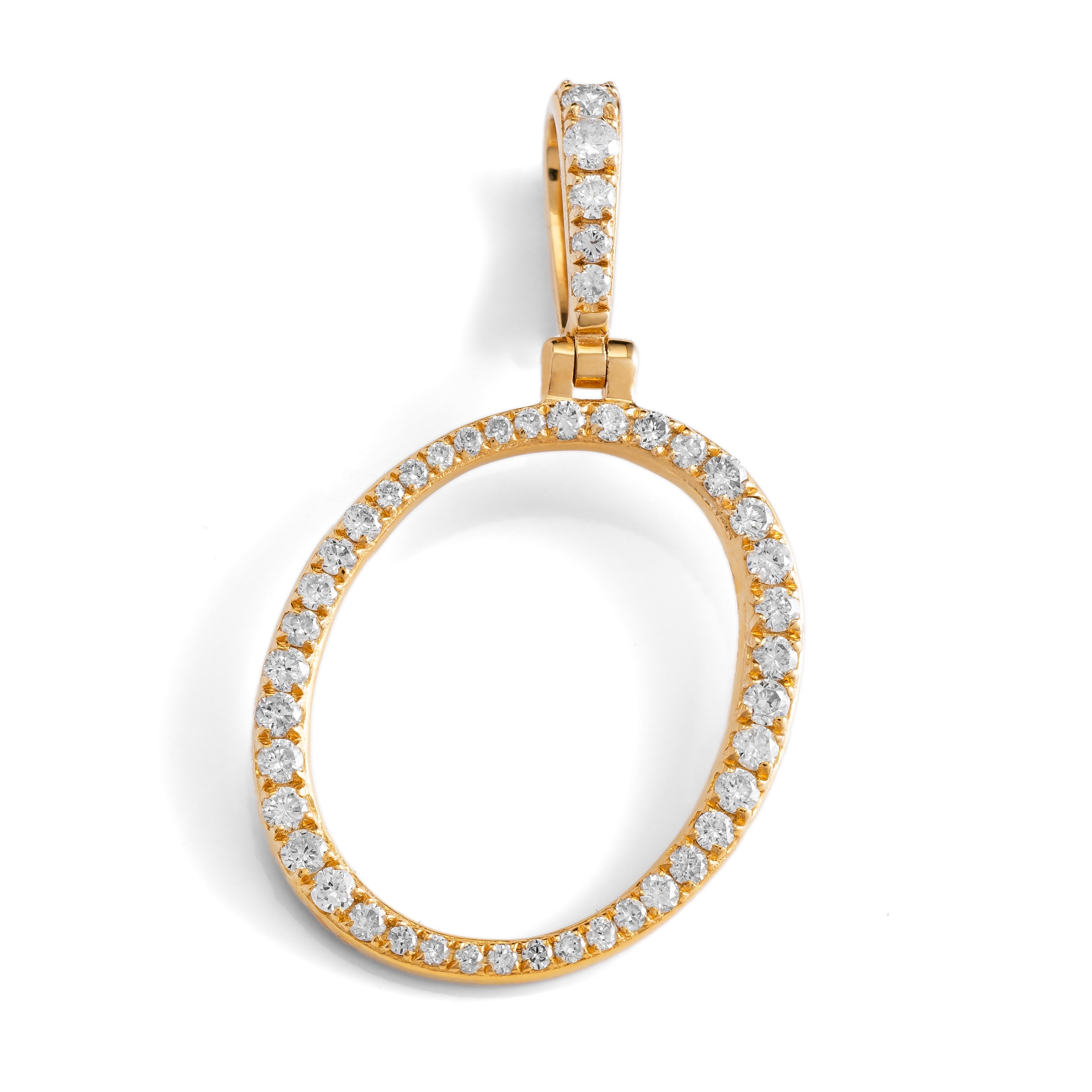 14k Diamond Script Letter Initial Pendant