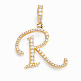 14k Diamond Script Letter Initial Pendant