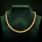 14k Two-Tone Gold Solid Diamond Cut Rope Chain