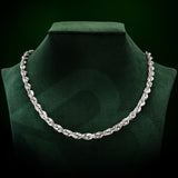 10k White Gold Solid Diamond Cut Rope Chain