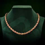10k Rose Gold Solid Diamond Cut Rope Chain