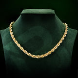 14k Yellow Gold Solid Diamond Cut Rope Chain