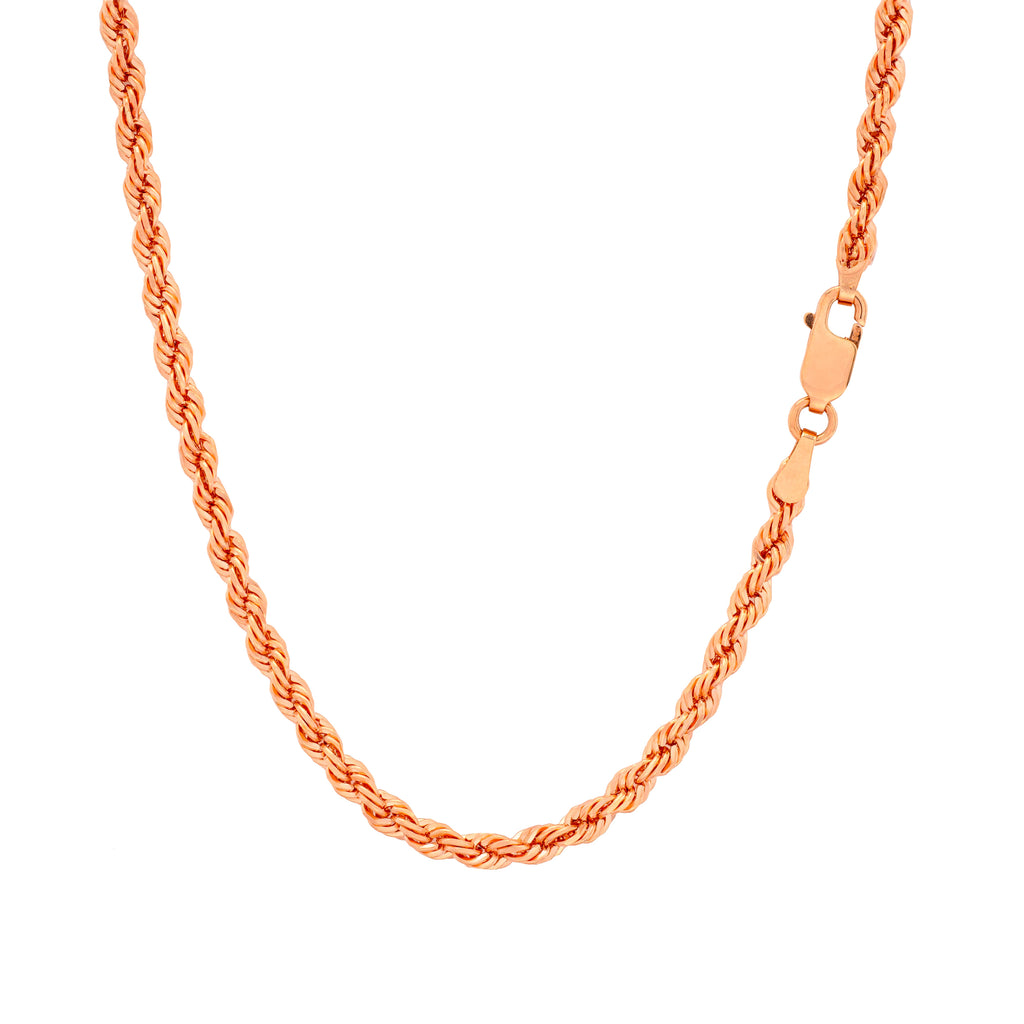 10k Rose Gold Solid Diamond Cut Rope Chain