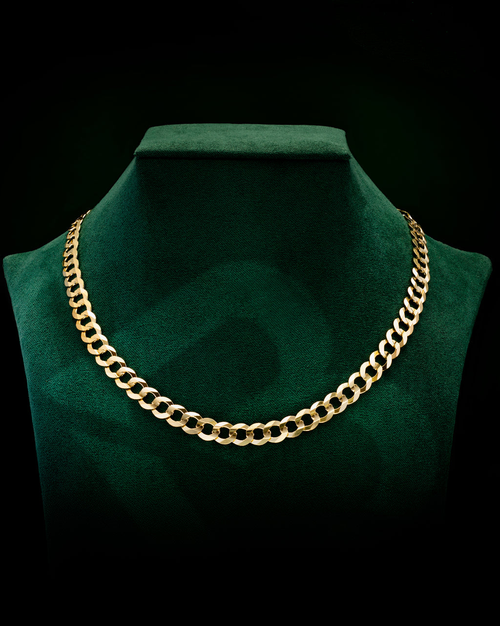 10k Yellow Gold Solid Curb Cuban Link Chain