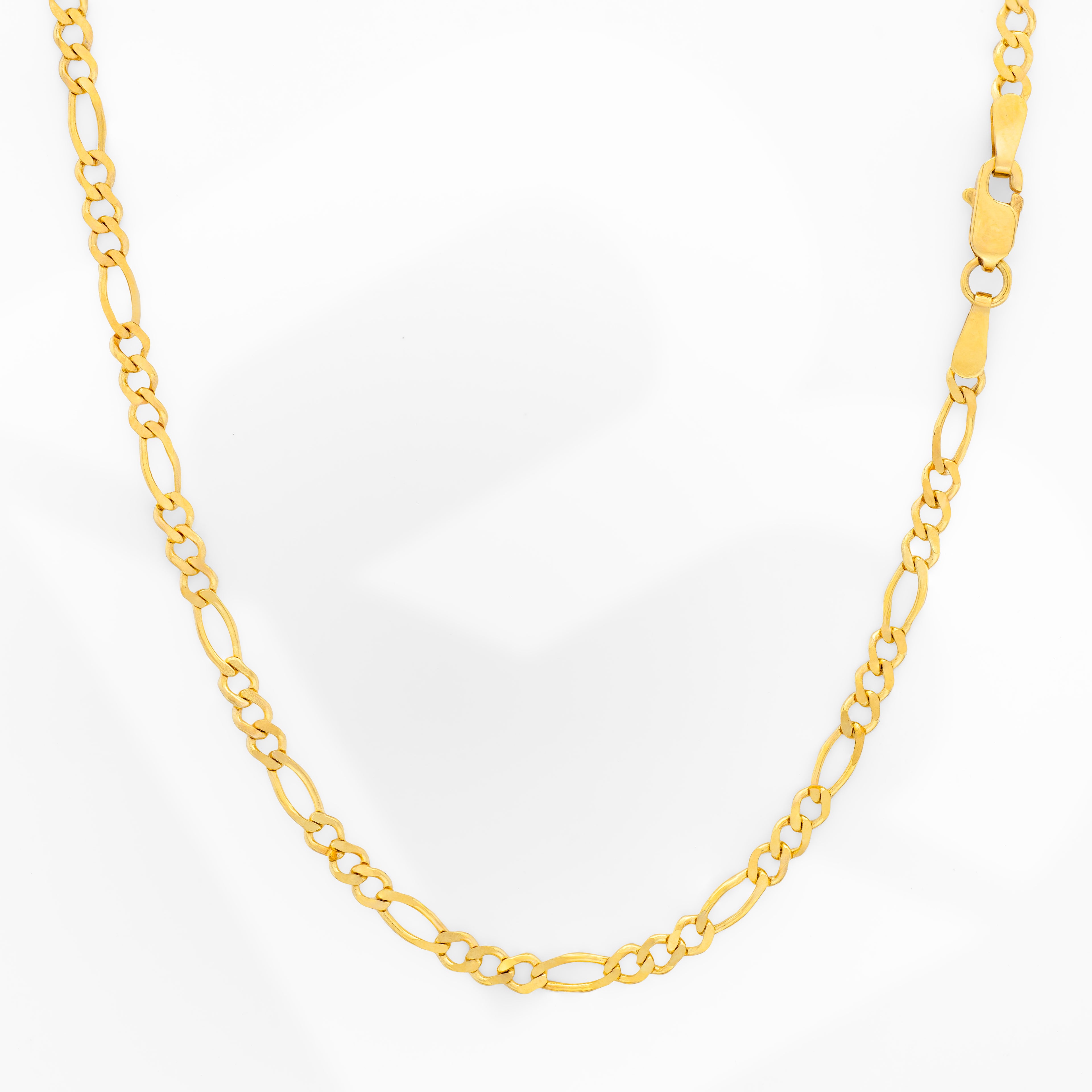 14k Yellow Gold Solid Figaro Chain