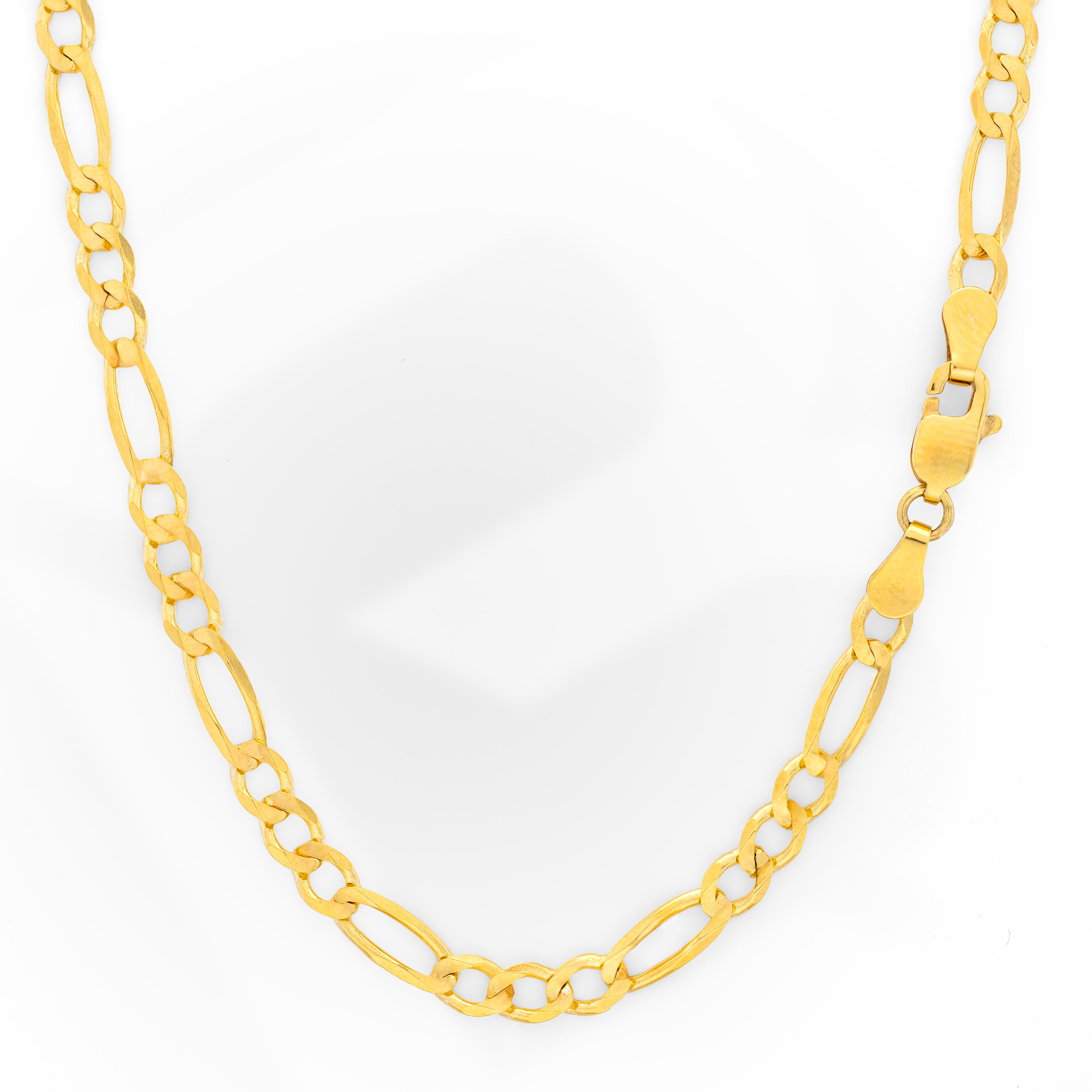 14k Women's Yellow Gold Solid Figaro Chain