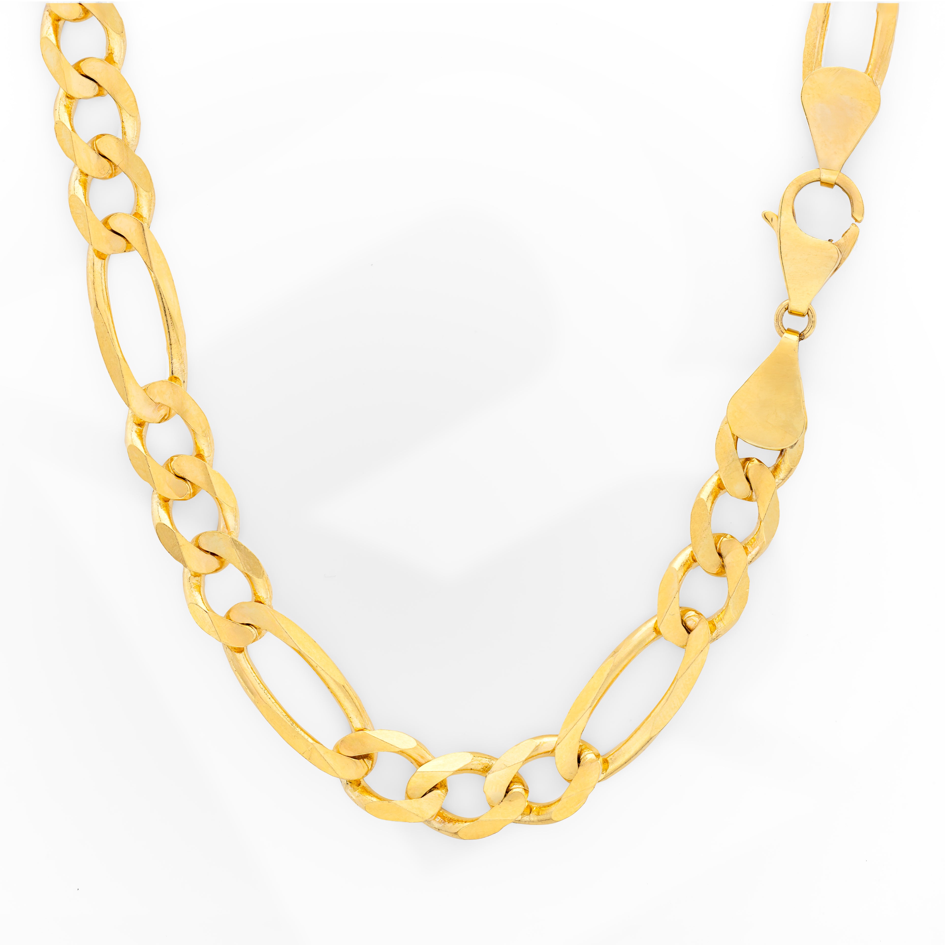 14k Yellow Gold Solid Figaro Chain