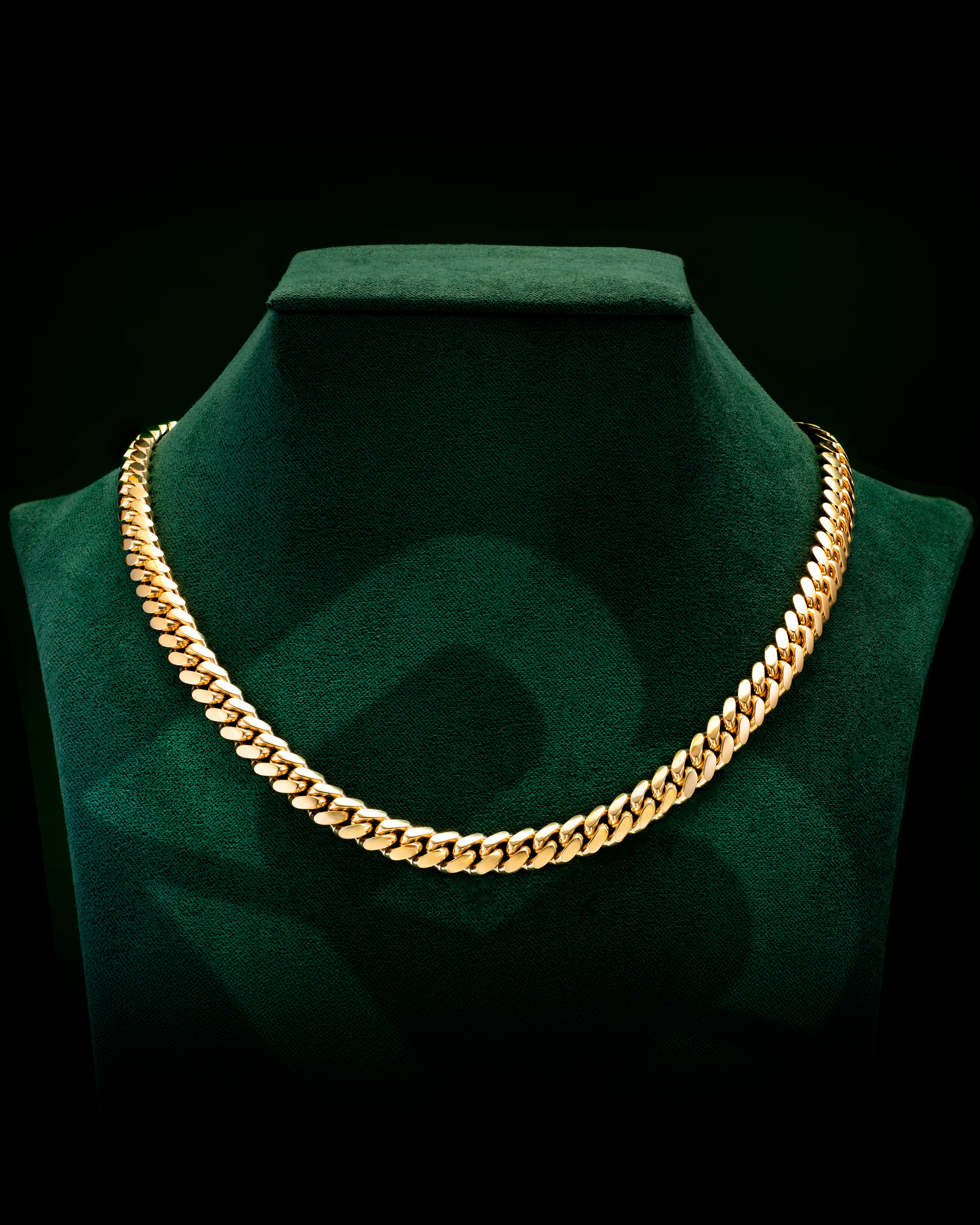 10k Yellow Gold Solid Miami Cuban Chain