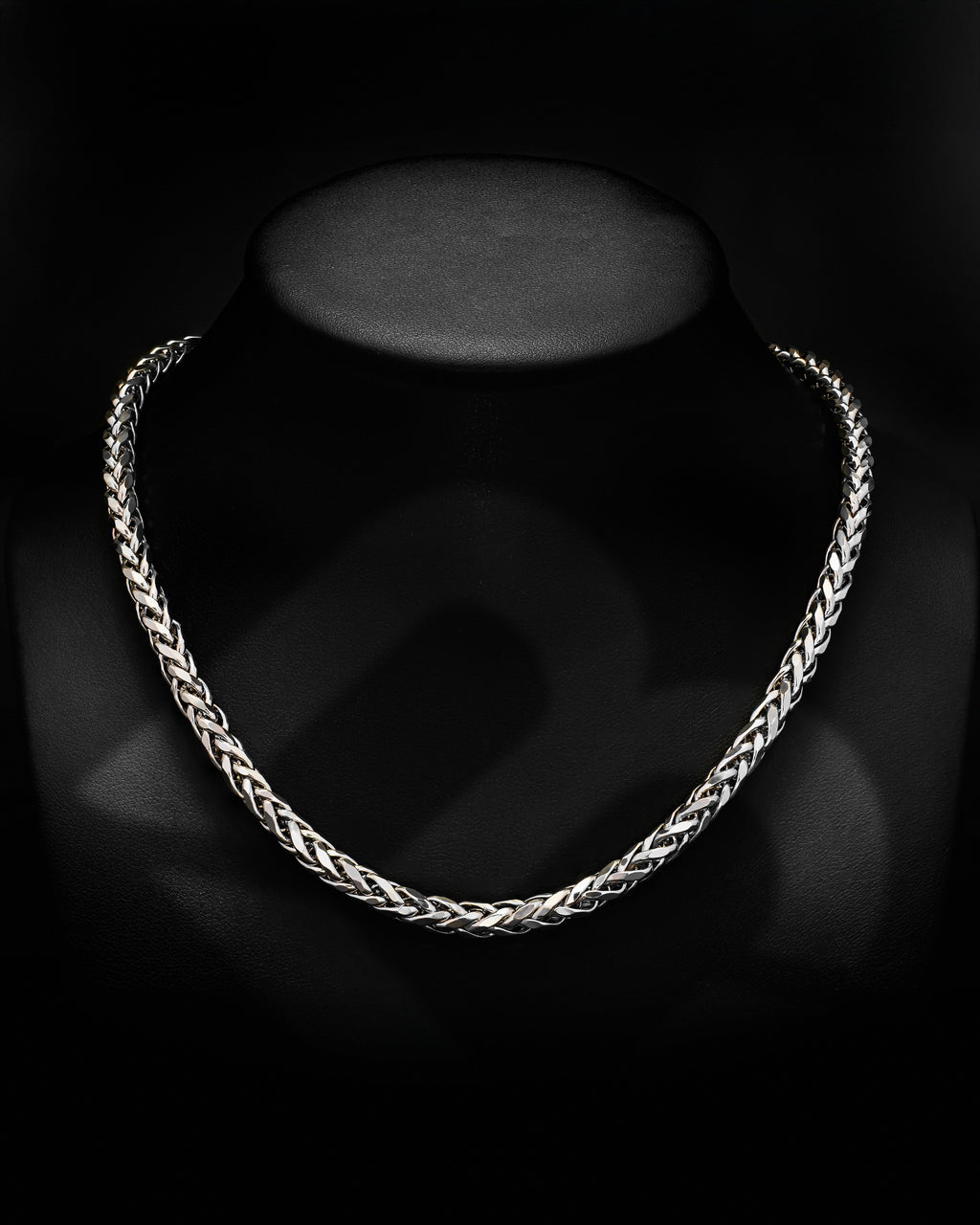 14k White Gold Wheat Palm Franco Chain