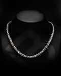 10k White Gold Wheat Palm Franco Chain