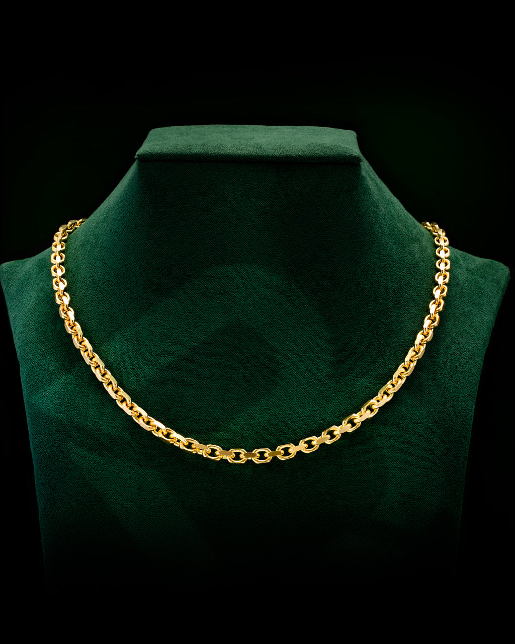 10k Yellow Gold Solid Heavyweight Cable Link Chain with Lobster Lock (Available 3mm to 5mm)