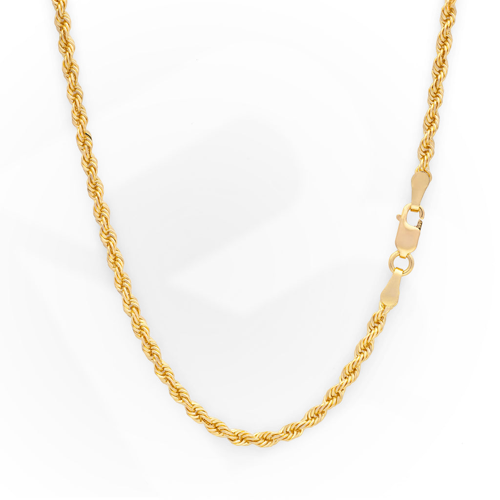 10k Yellow Gold Solid Diamond Cut Rope Chain