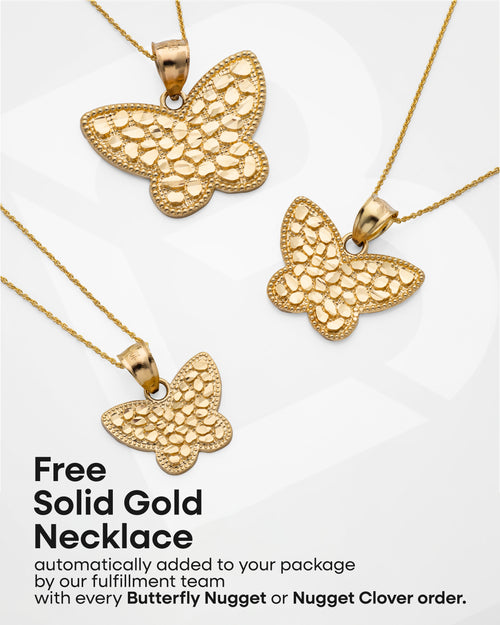 10k solid gold butterfly nugget earrings (12.5mm x 9mm)