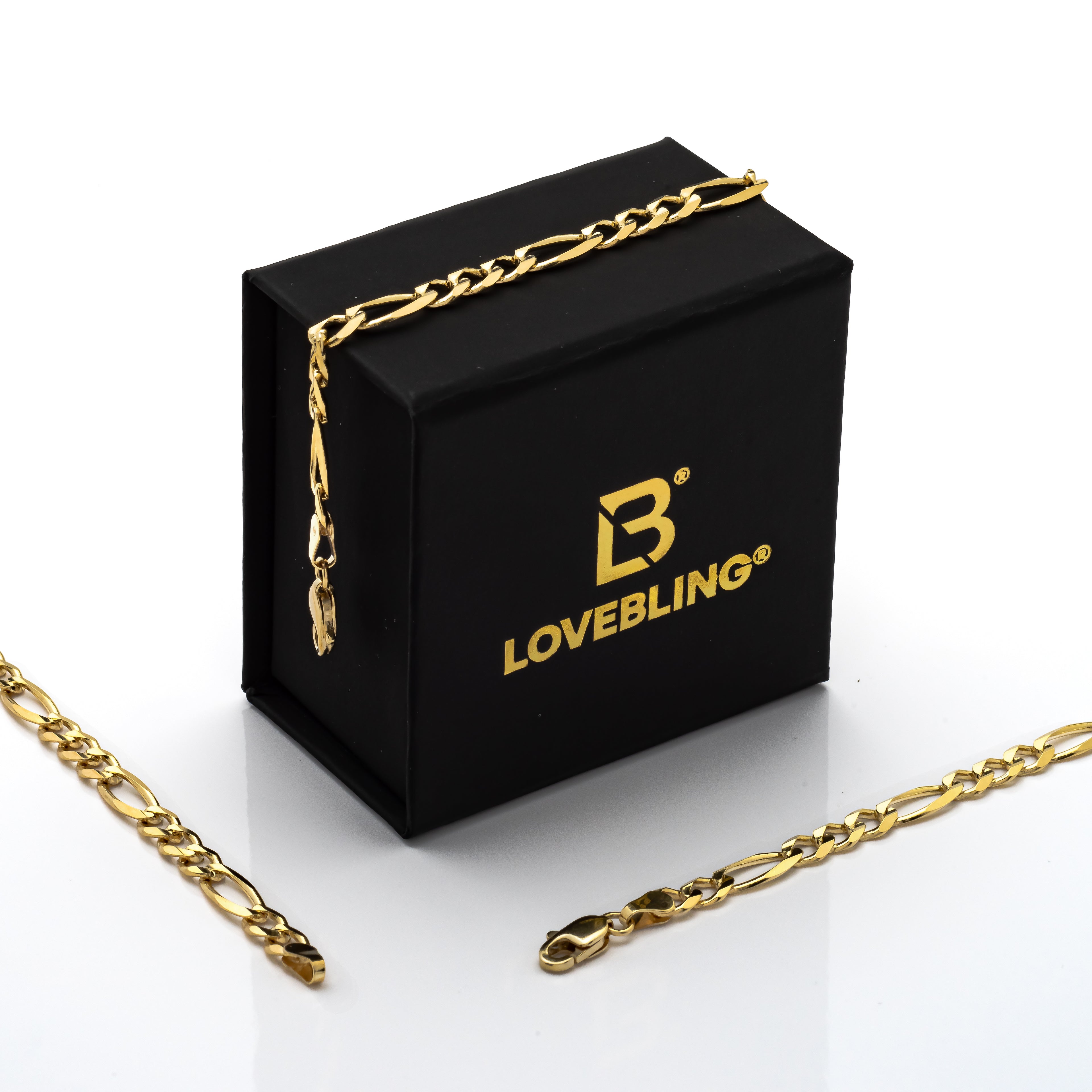 10k Yellow Gold Solid Figaro Bracelet