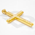 14k Solid Gold Diamond Cut Cross Pendant 1.9 grams