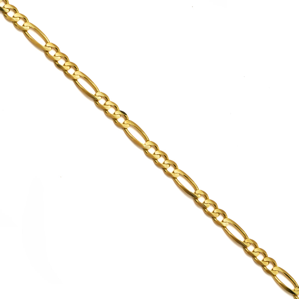 10k Yellow Gold Solid Figaro Chain