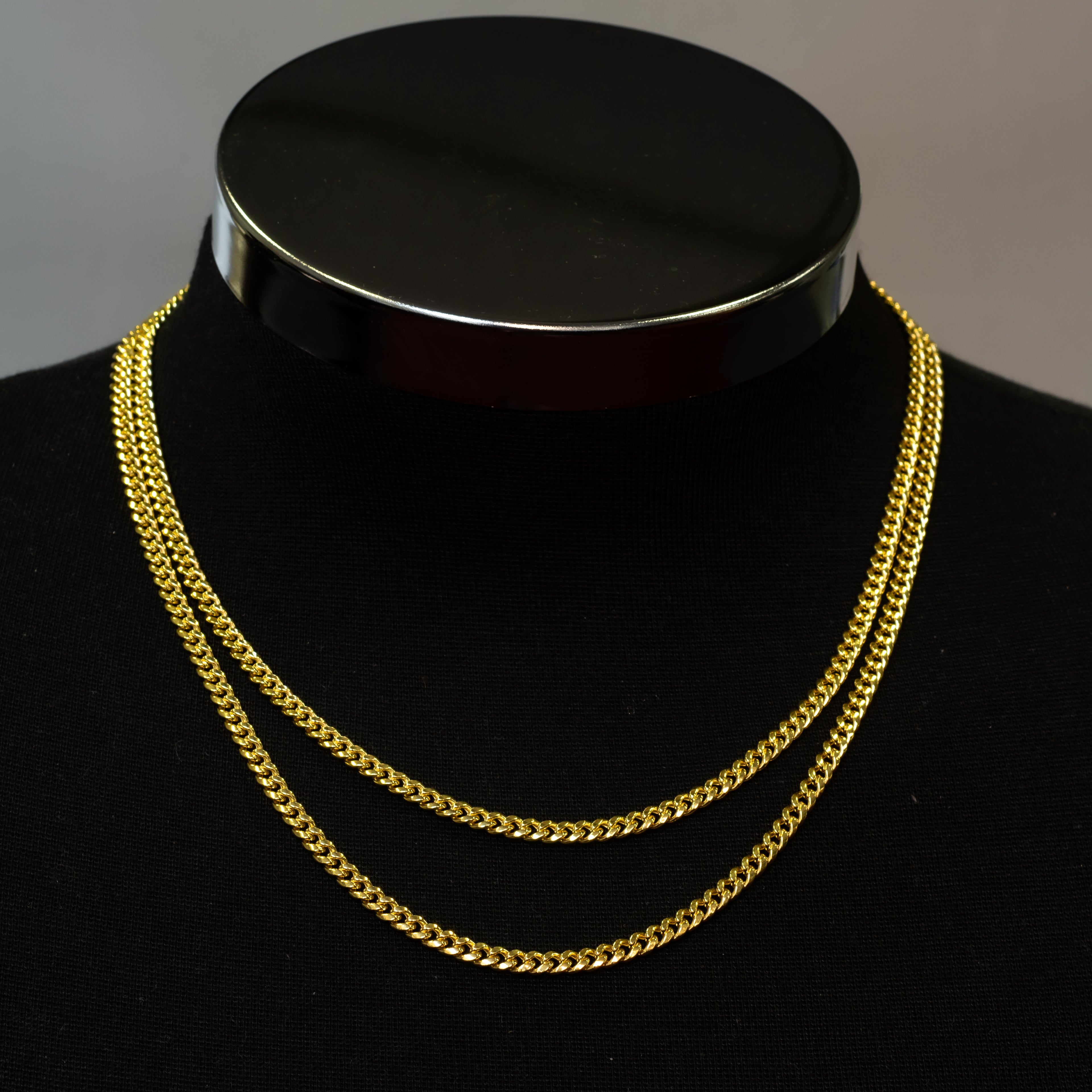 10k Yellow Gold Hollow Miami Cuban Chain Bundle 20" + 22" 4.5mm