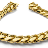 18k Yellow Gold Solid Miami Cuban Bracelet