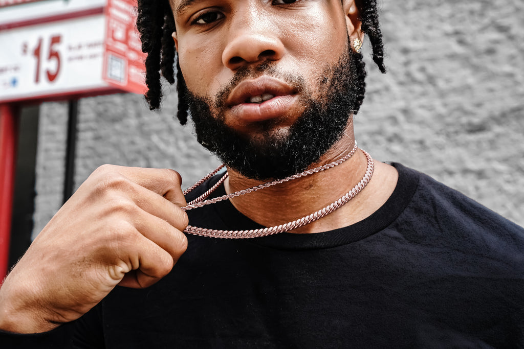 14k Rose Gold Solid Diamond Cut Rope Chain
