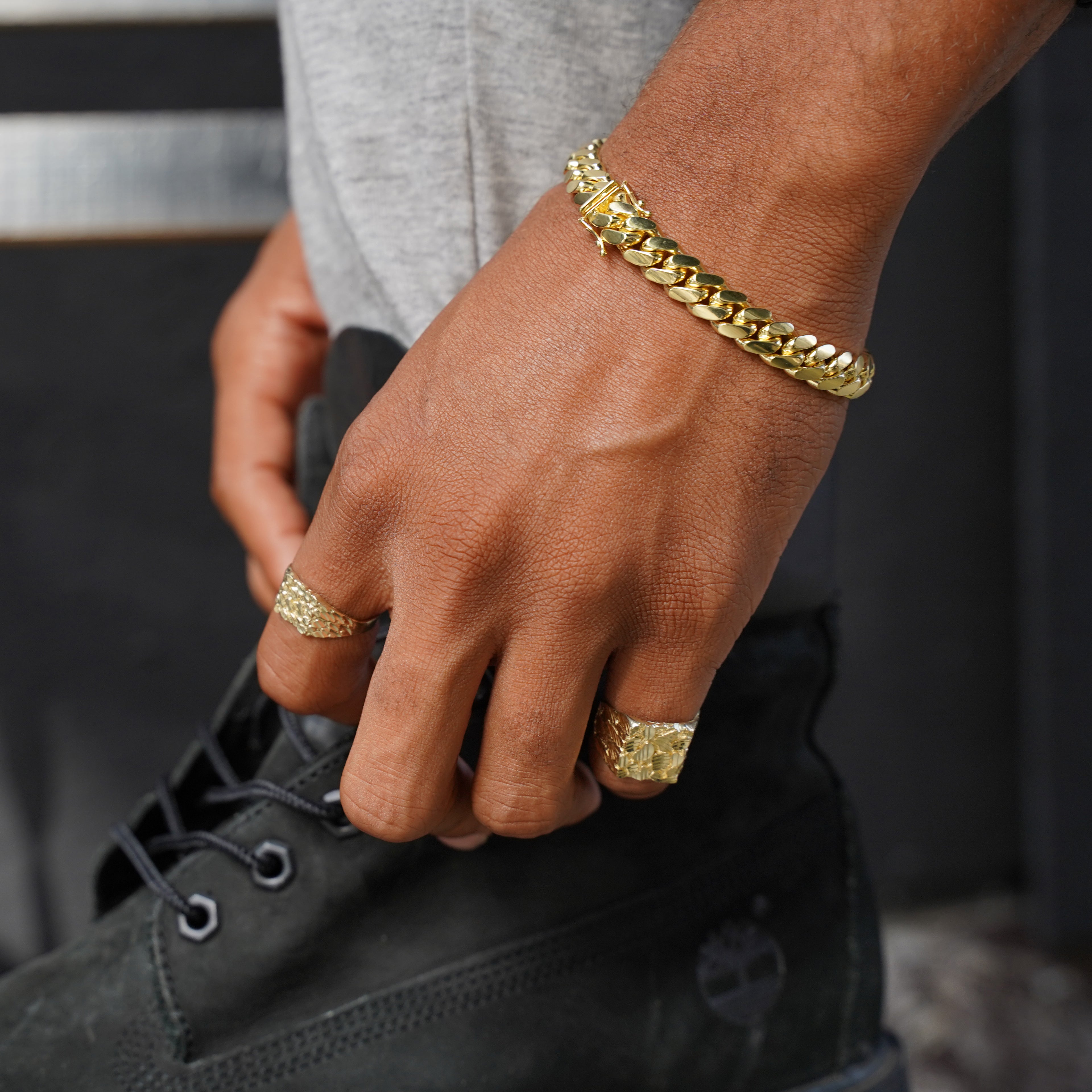 10k Yellow Gold Hollow Miami Cuban Bracelet