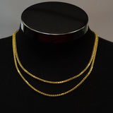 14k Yellow Gold Wheat Palm Franco Chain Bundle 20" + 22" 3mm