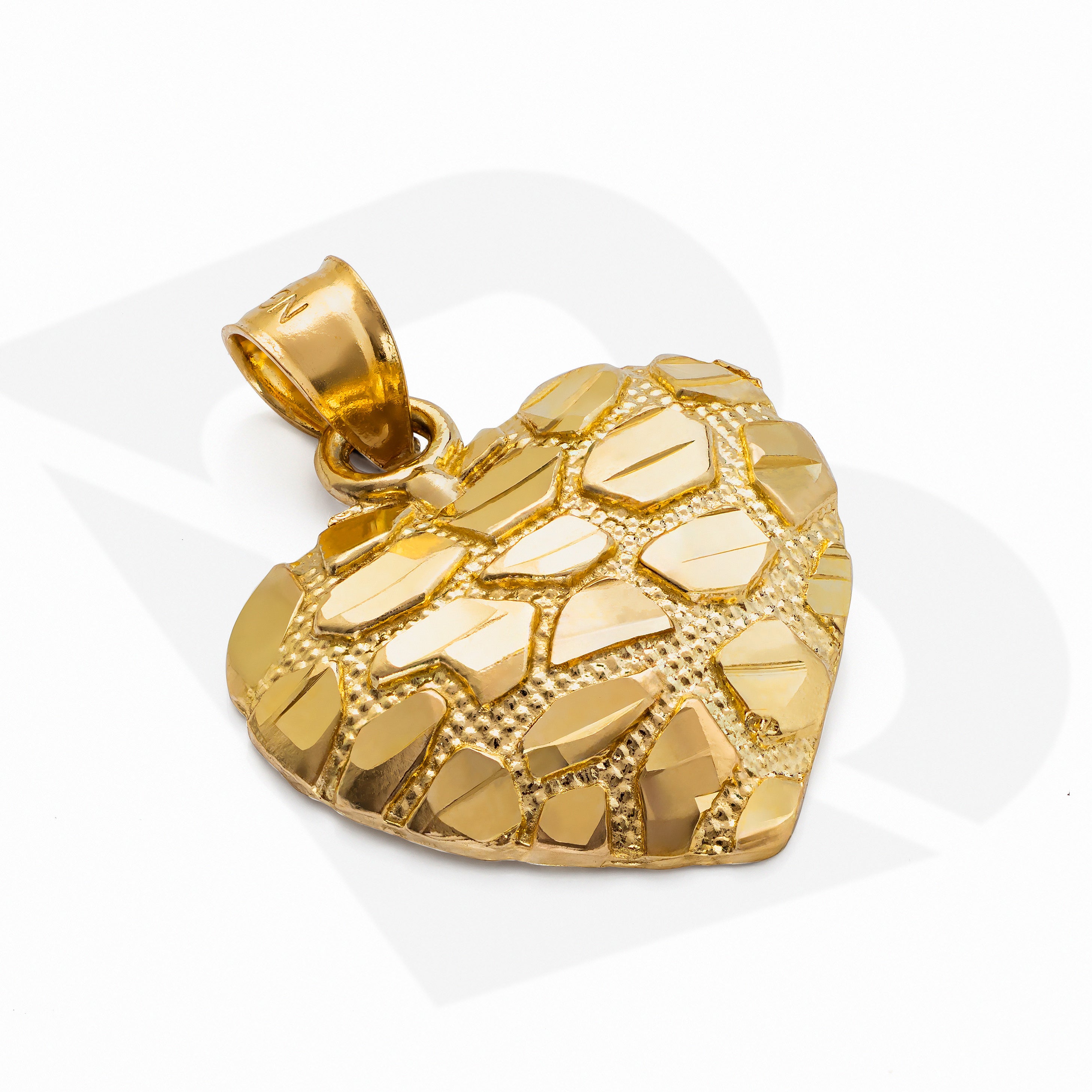 10k Solid Gold Heart Nugget Charm Pendant 2.3 Grams