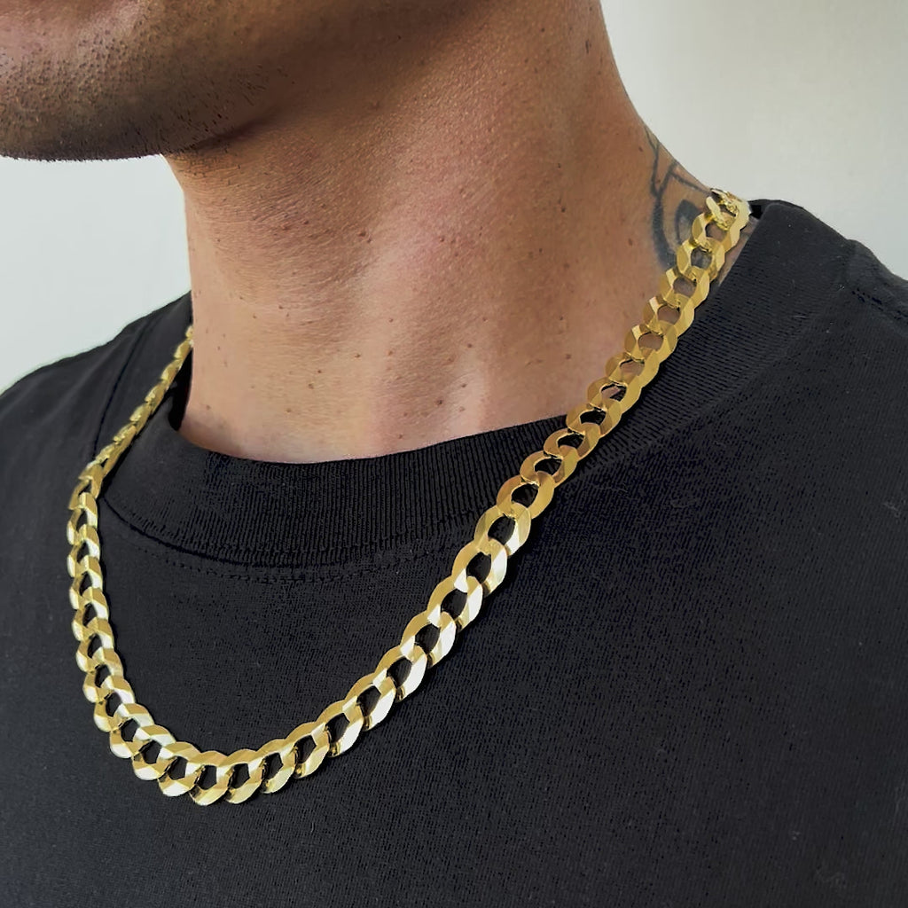 14k Yellow Gold Hollow Curb Cuban Link Chain