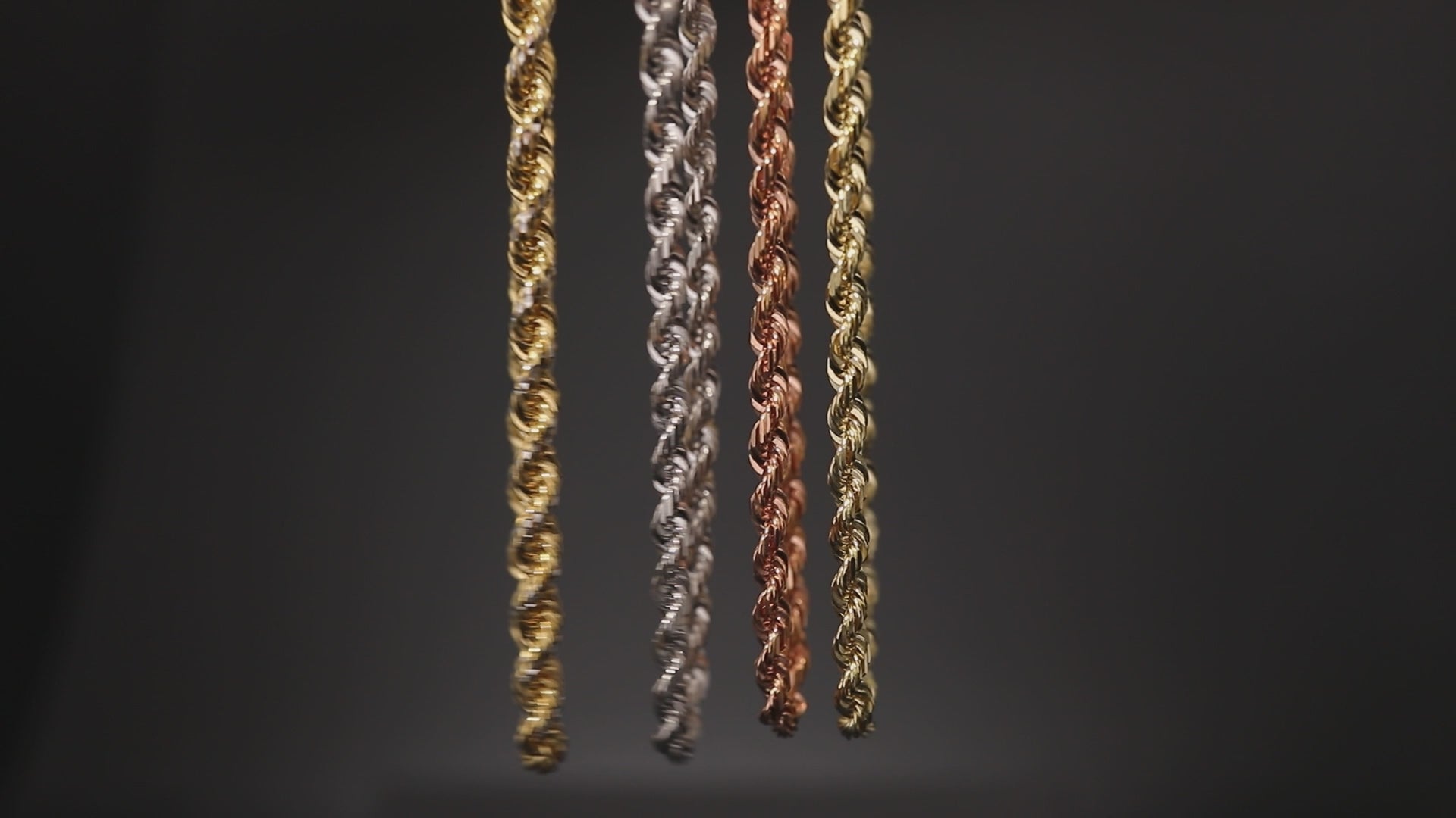 10k Yellow Gold Solid Diamond Cut Rope Chain