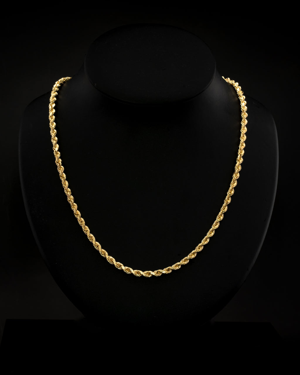 10k Yellow Gold Solid Diamond Cut Rope Chain