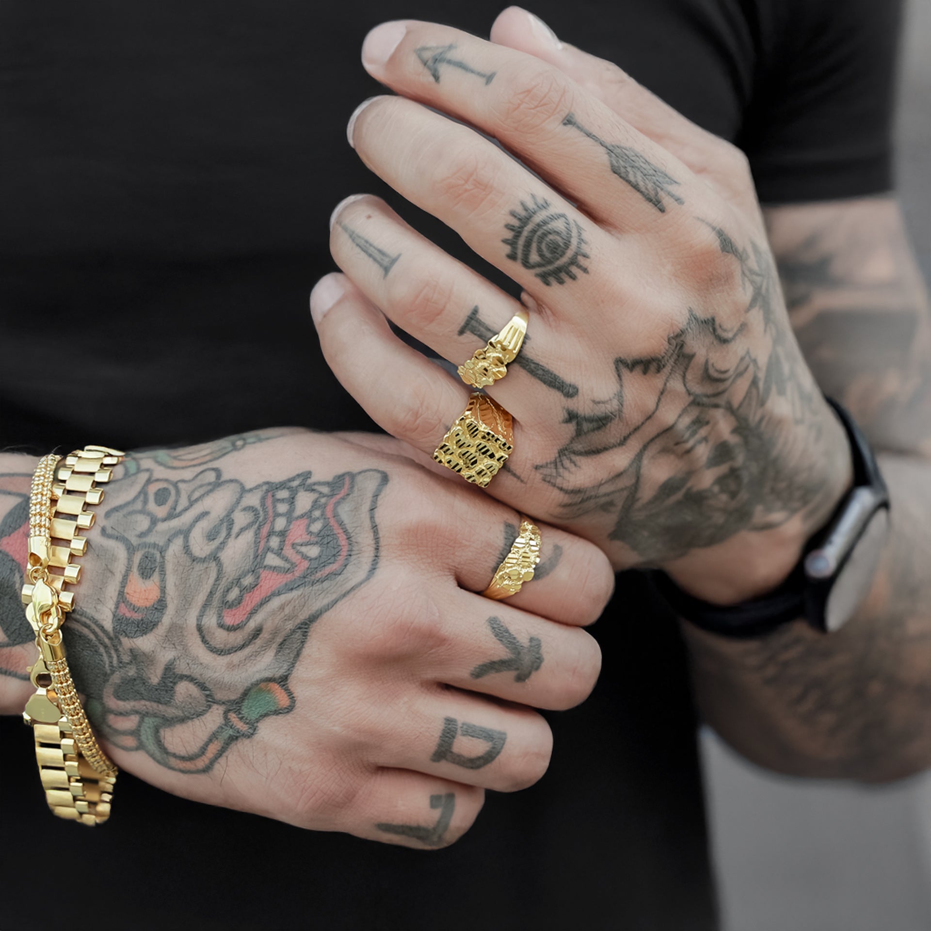 14K Solid Extraweight 9g Nugget Gold Ring (0.70" x 0.68")