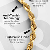 14k Yellow Gold Solid Diamond Cut Rope Bracelet