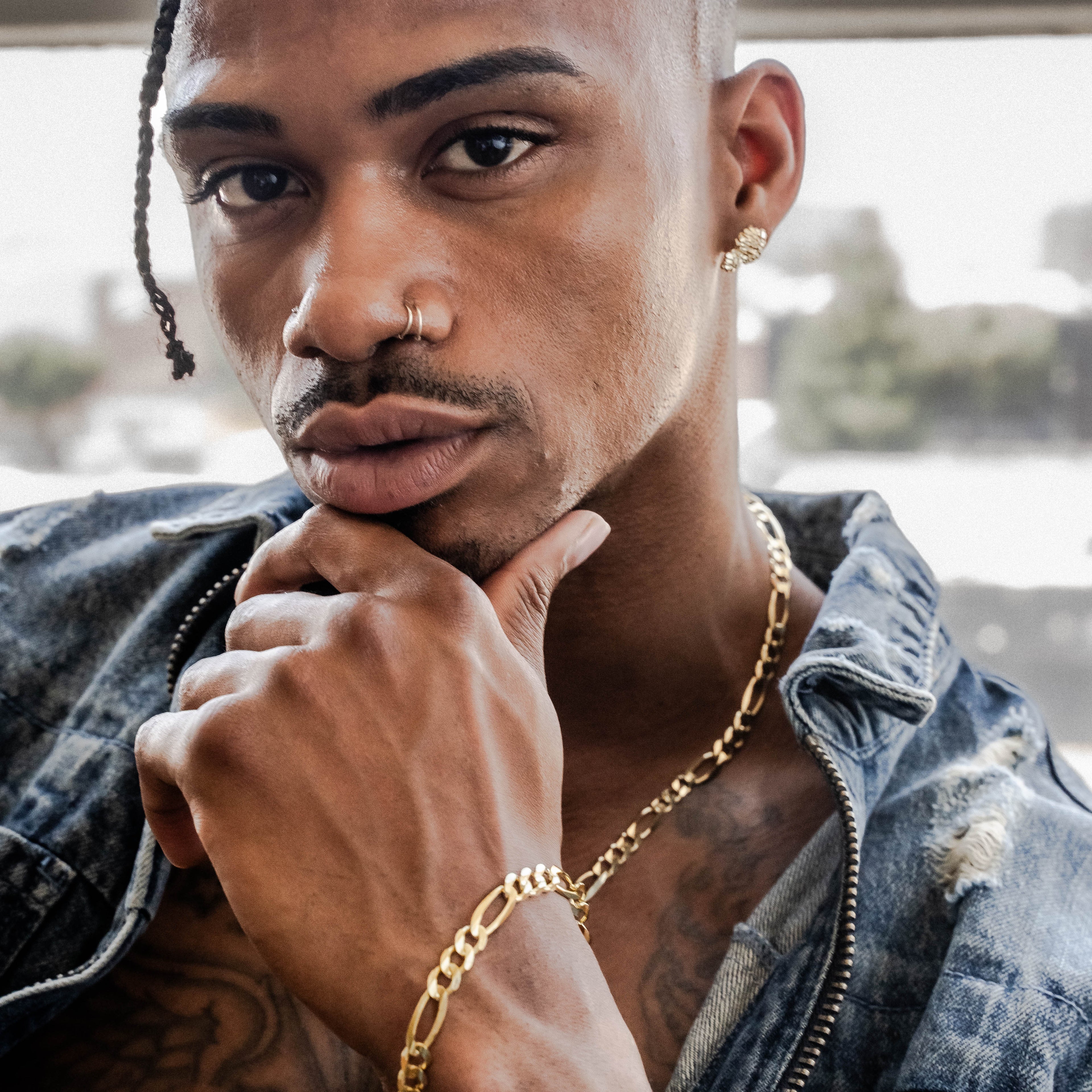 14k Yellow Gold Hollow Figaro Chain