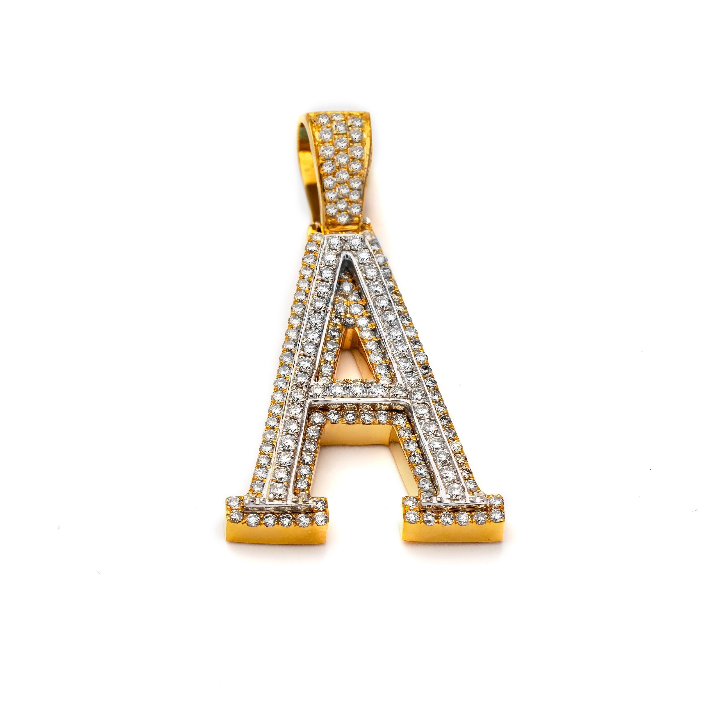 10k Diamond Block Letter Initial Pendant