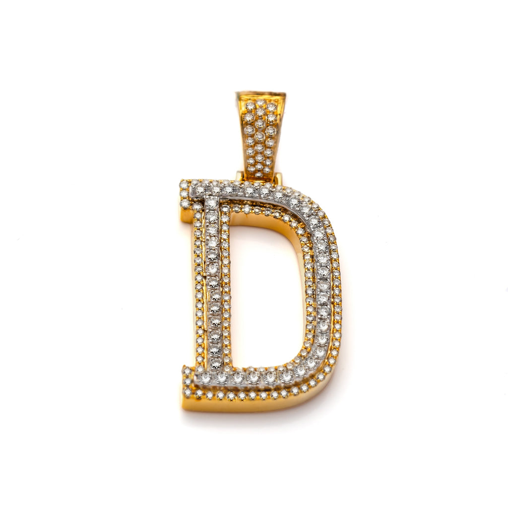 10k Diamond Block Letter Initial Pendant