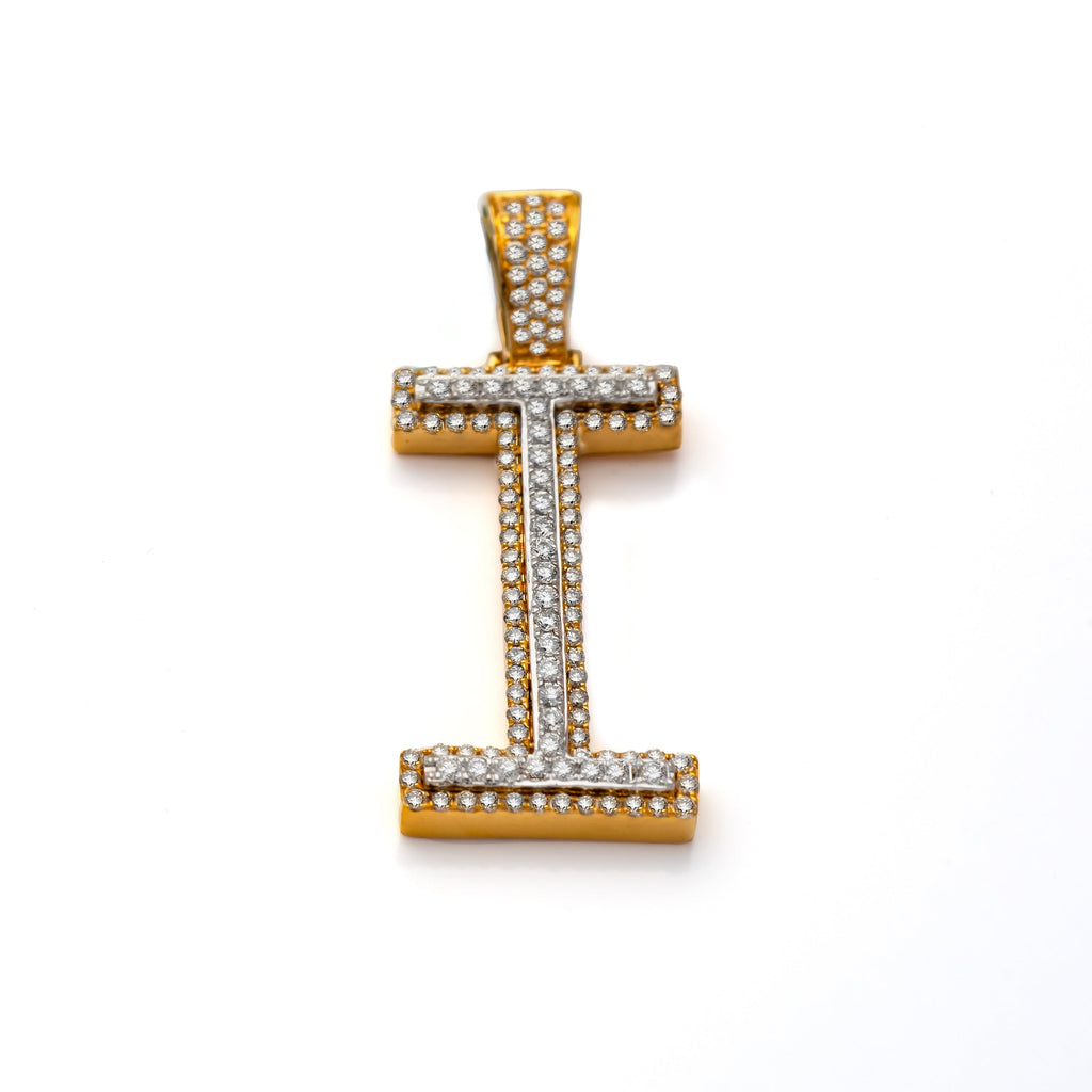 10k Diamond Block Letter Initial Pendant