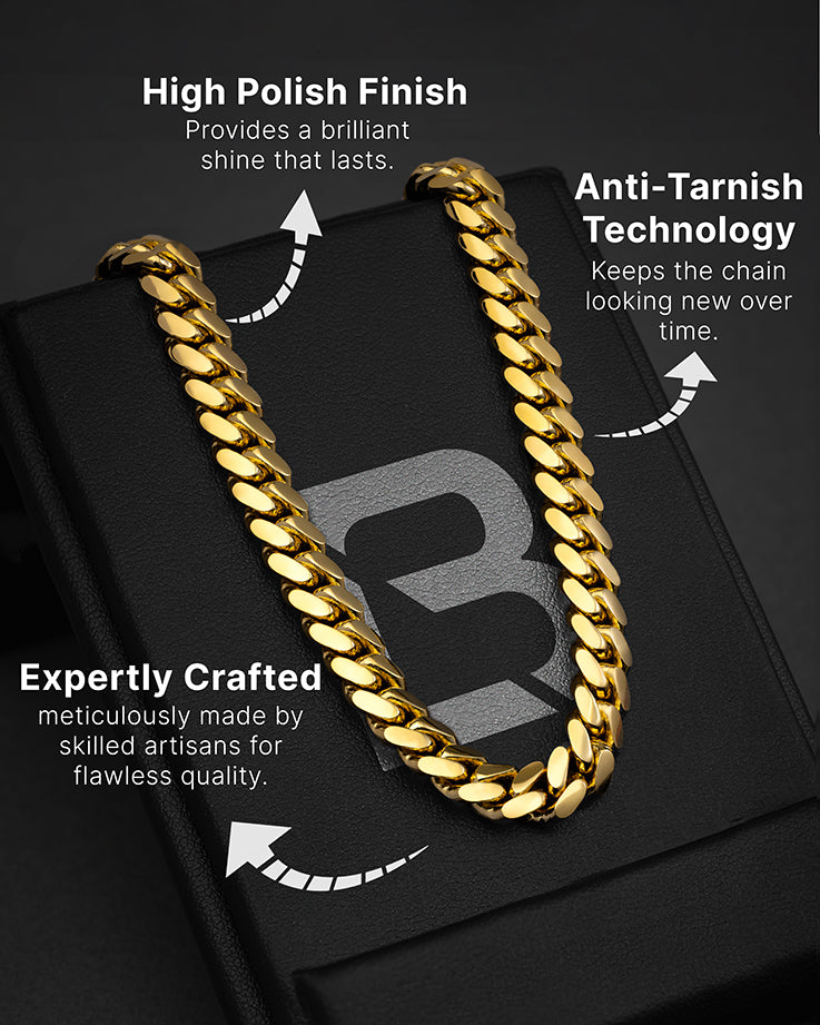 10k Yellow Gold Hollow Miami Cuban Chain