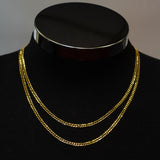 10k Yellow Gold Solid Curb Cuban Chain Bundle 20" + 22" 3.5mm