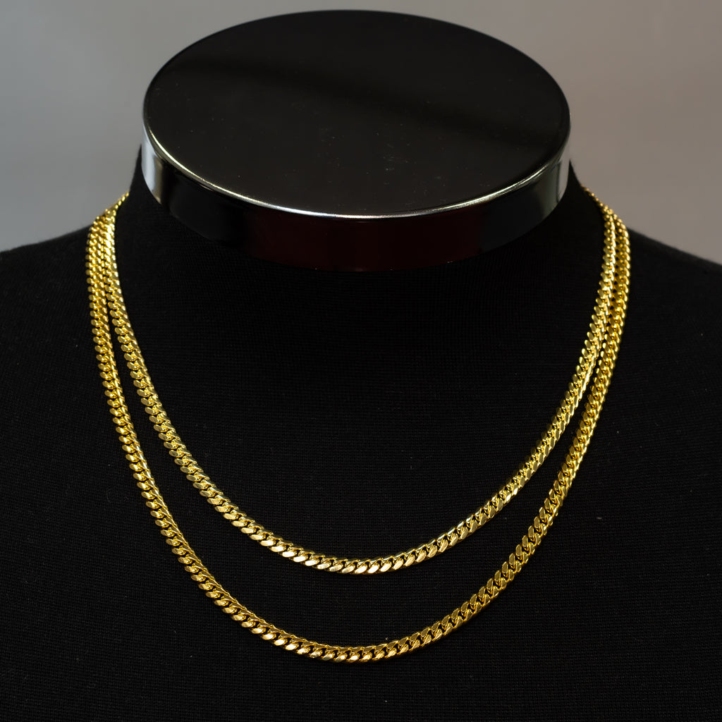10k Yellow Gold Solid Miami Cuban Bundle 20" + 22" 5mm