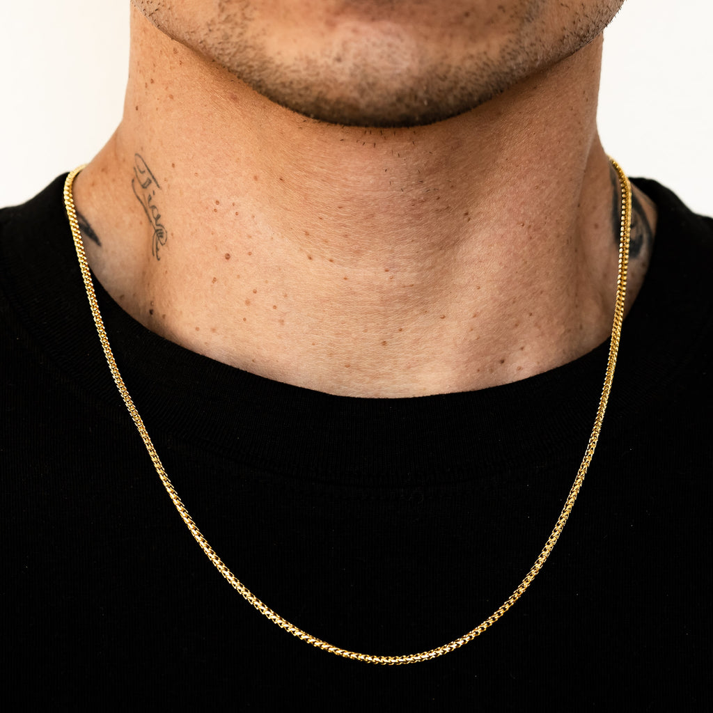 10k Yellow Gold Solid Diamond Cut Franco Chain