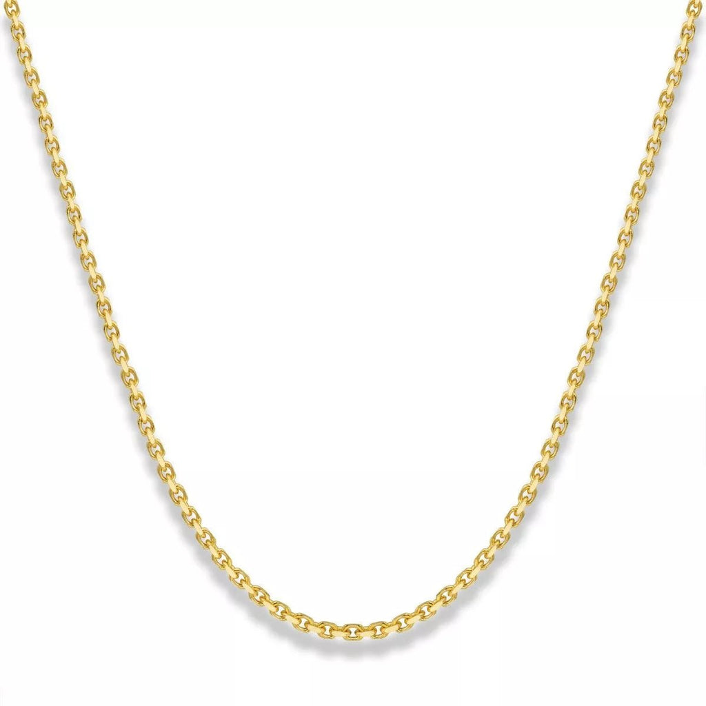 14k Yellow Gold Solid Heavyweight Cable Link Chain with Lobster Lock (Available 3mm to 5mm)