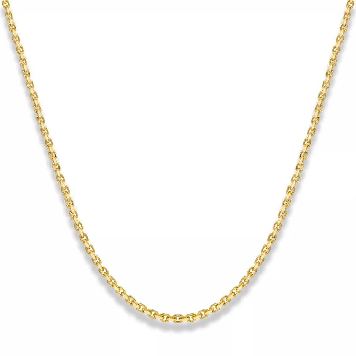 14k Yellow Gold Solid Heavyweight Cable Link Chain with Lobster Lock (Available 3mm to 5mm)