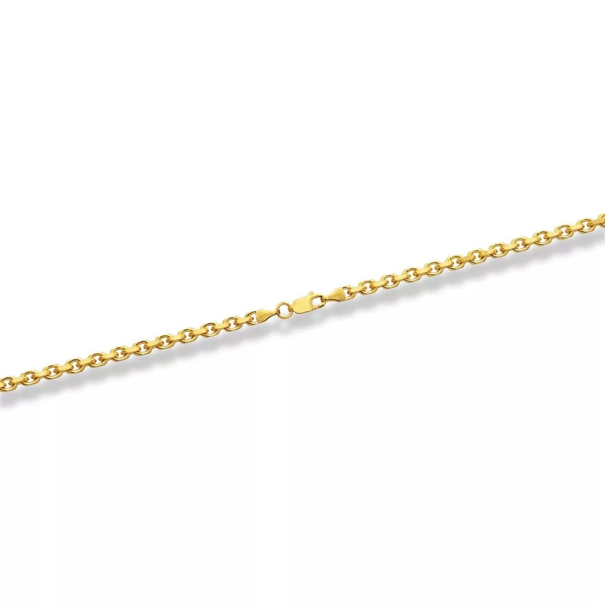 14k Yellow Gold Womens Solid Heavyweight Cable Link Necklace with Lobster Lock (Available 3.6mm to 4mm)