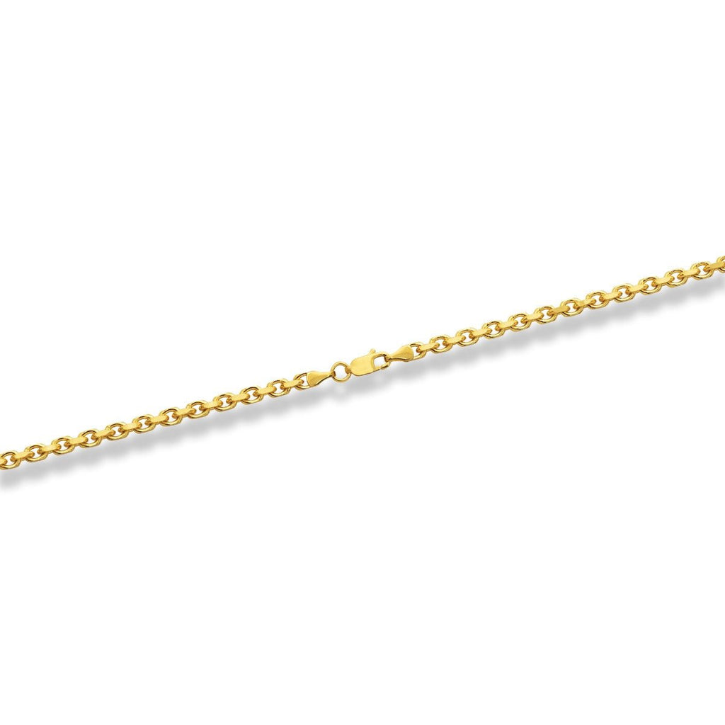10k Yellow Gold Womens Solid Heavyweight Cable Link Necklace with Lobster Lock (Available 3.6mm to 4mm)