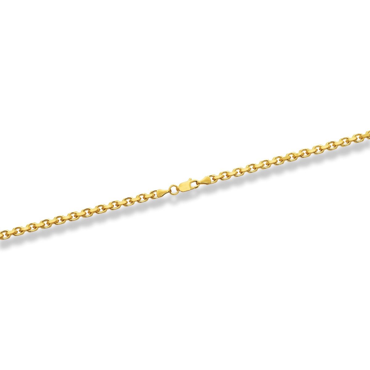 10k Yellow Gold Womens Solid Heavyweight Cable Link Necklace with Lobster Lock (Available 3.6mm to 4mm)