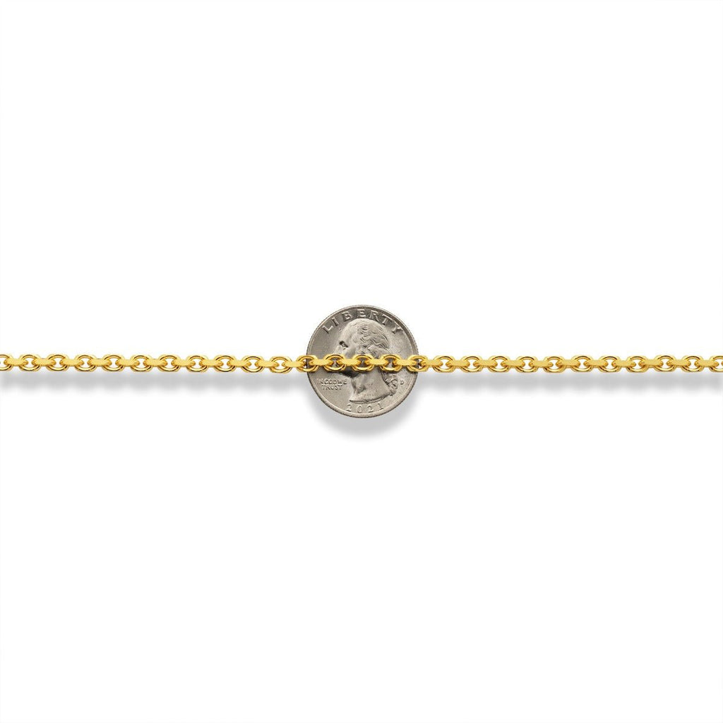 10k Yellow Gold Womens Solid Heavyweight Cable Link Necklace with Lobster Lock (Available 3.6mm to 4mm)