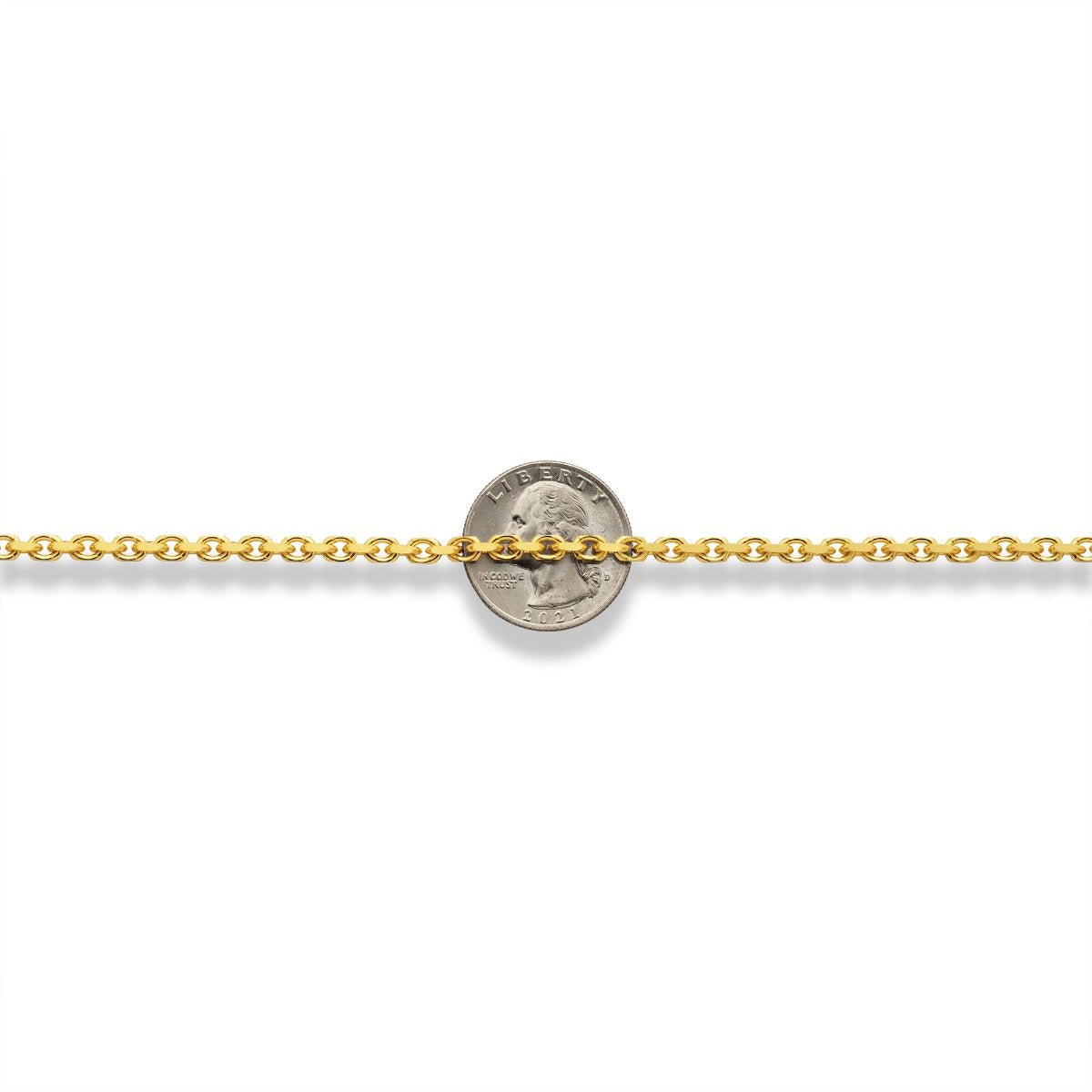 10k Yellow Gold Womens Solid Heavyweight Cable Link Necklace with Lobster Lock (Available 3.6mm to 4mm)